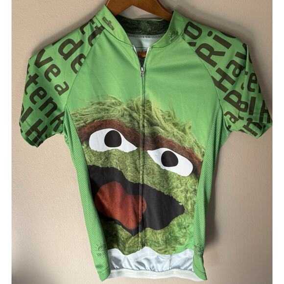 Brainstorm Gear Women’s Cycling Jersey Size L Sesame Street Oscar The Grouch - Picture 1 of 3